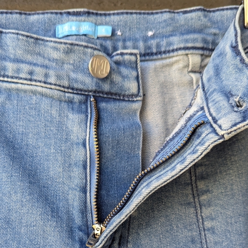 J. McLaughlin Rainey Jean Straight Leg Slit Medium Light Wash Size 4 - Picture 6 of 10